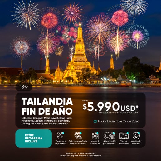 VIAJE A Tailandia fin de año desde Colombia