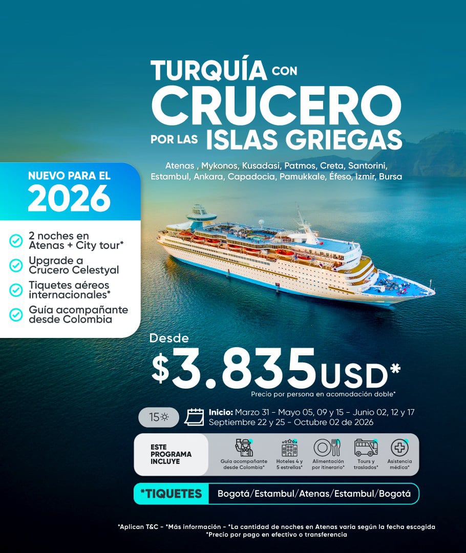 crucero islas griegas desde Colombia